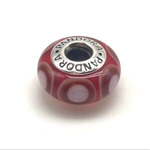 Pandora Red Murano Glass Stepping Stones Charm